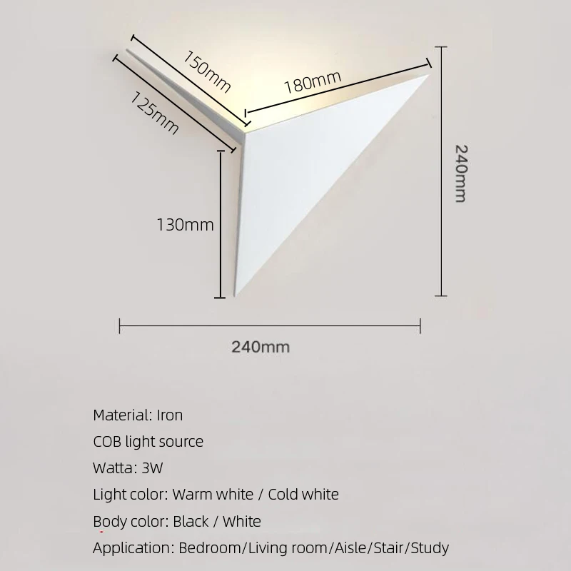 Настенный светильник современный 3 Вт|triangle wall lamp|led lightwall light |