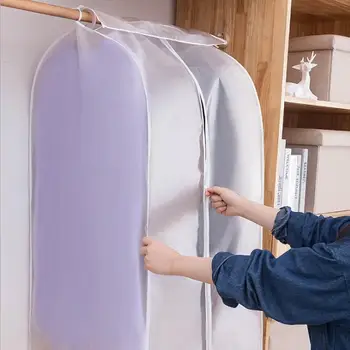 

PEVA Widened Transparent 3D Zipper Dustproof Clothes Cover Clothes Storage Bag Closet Wardrobe Hangers Case Hanging Organizer