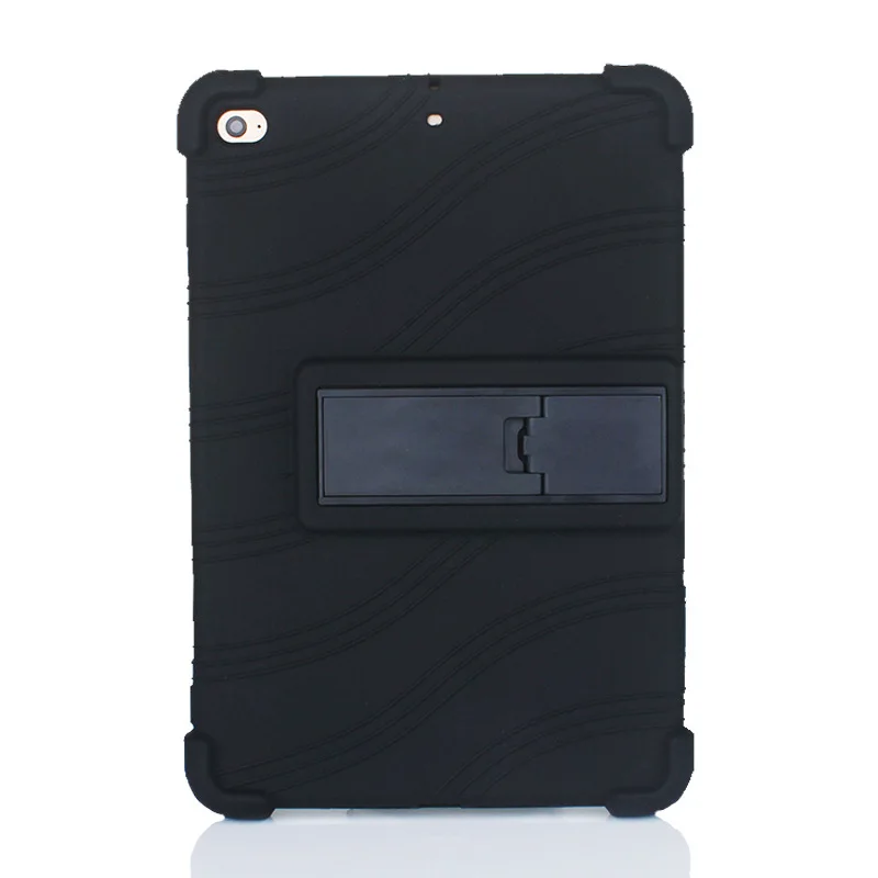 Сплошной цвет Противоударная подставка чехол для iPad Mini 4 5 силиконовый мягкий чехол-подставка для iPad Mini 5 чехол Funda - Цвет: Черный