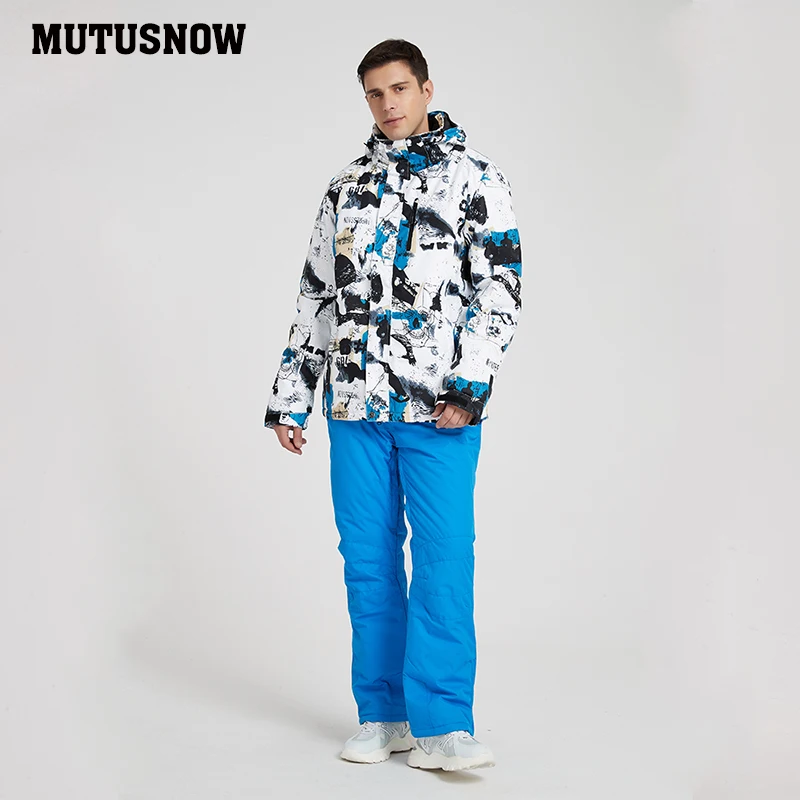 MUTUSNOW, новинка, уличный лыжный костюм для мужчин, ветрозащитный, водонепроницаемый, Термальный, комплект для сноуборда, зимние мужские лыжные куртки, бренды и брюки, одежда для лыж
