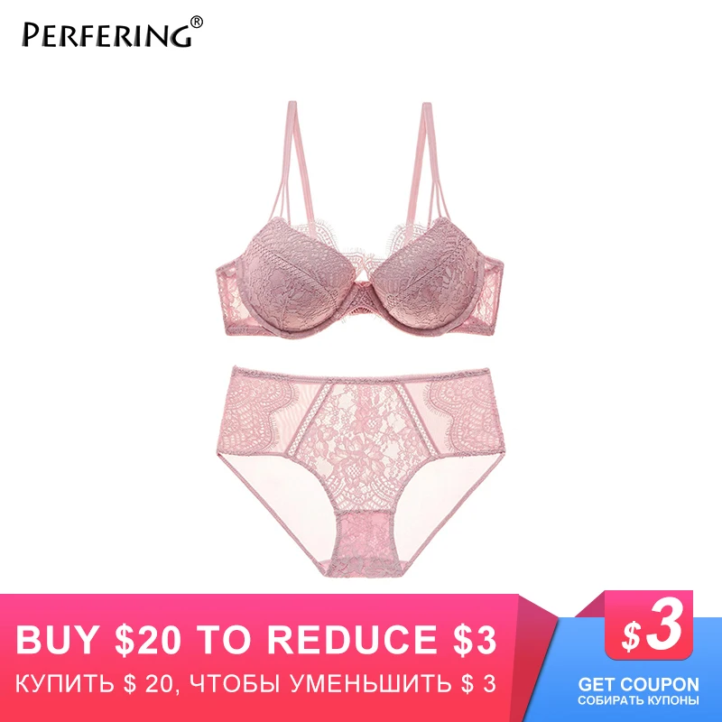 

Perfering Lace Push Up Bra Sets Sexy Lingerie Brassiere Bralette Female Underwear Cotton Comfortable Women 70 75 80 85 B C Cup