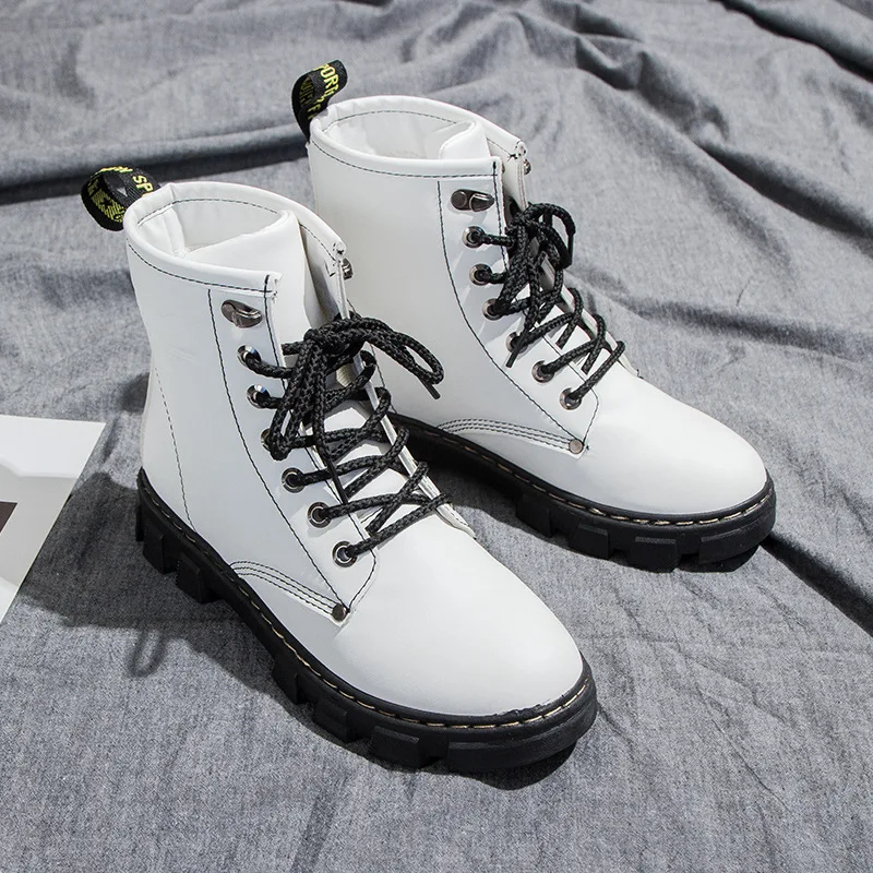 

2019 Autumn & Winter New Style Martin Boots Women's Korean-style Versatile British-Style Leather Boot Street Snap Casual Boots H