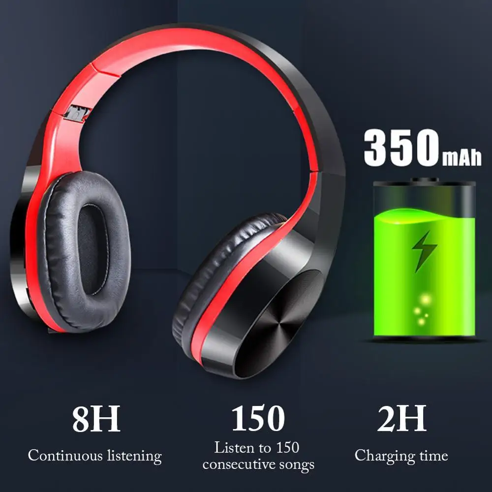 Wireless Headphones Bluetooth Headset Foldable Earphone Deep Bass Headphones Handfree With Mic TF Card For iPhone Huawei Xiaomi