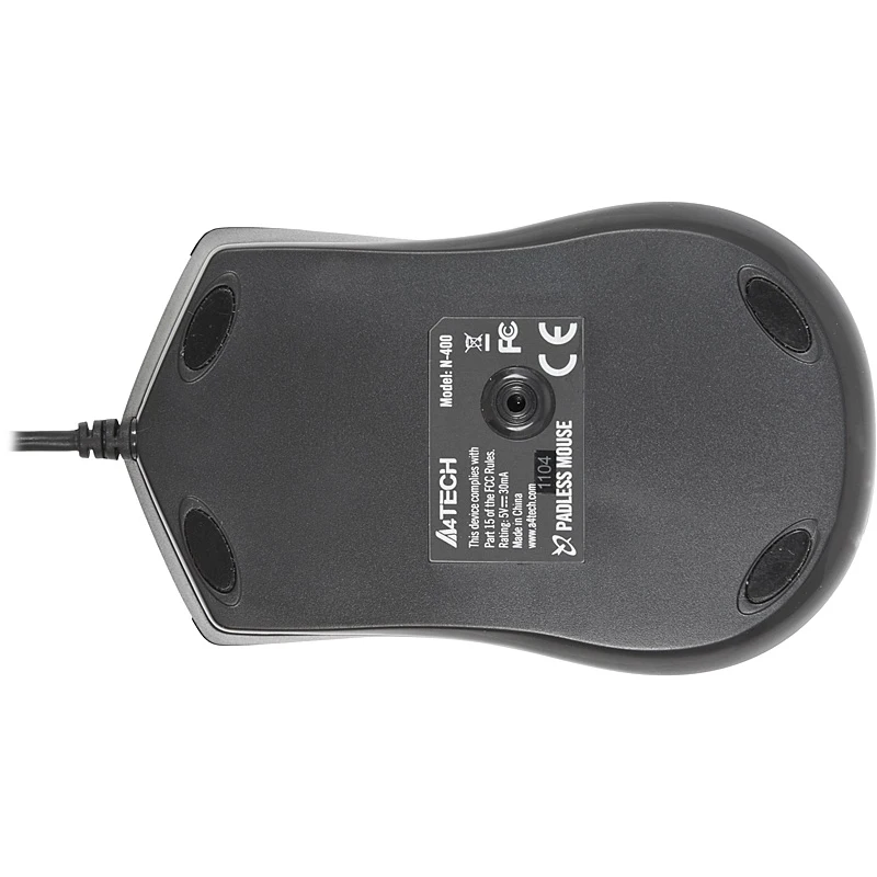 Мышь A4 V-Track Padless N-400-1 серый оптическая(1000dpi) USB(2but