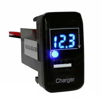 

DC 12V USB Port Digital Car Dual USB Charger Socket Voltmeter 2.1A Power Adapter For Toyota Car Accessoties