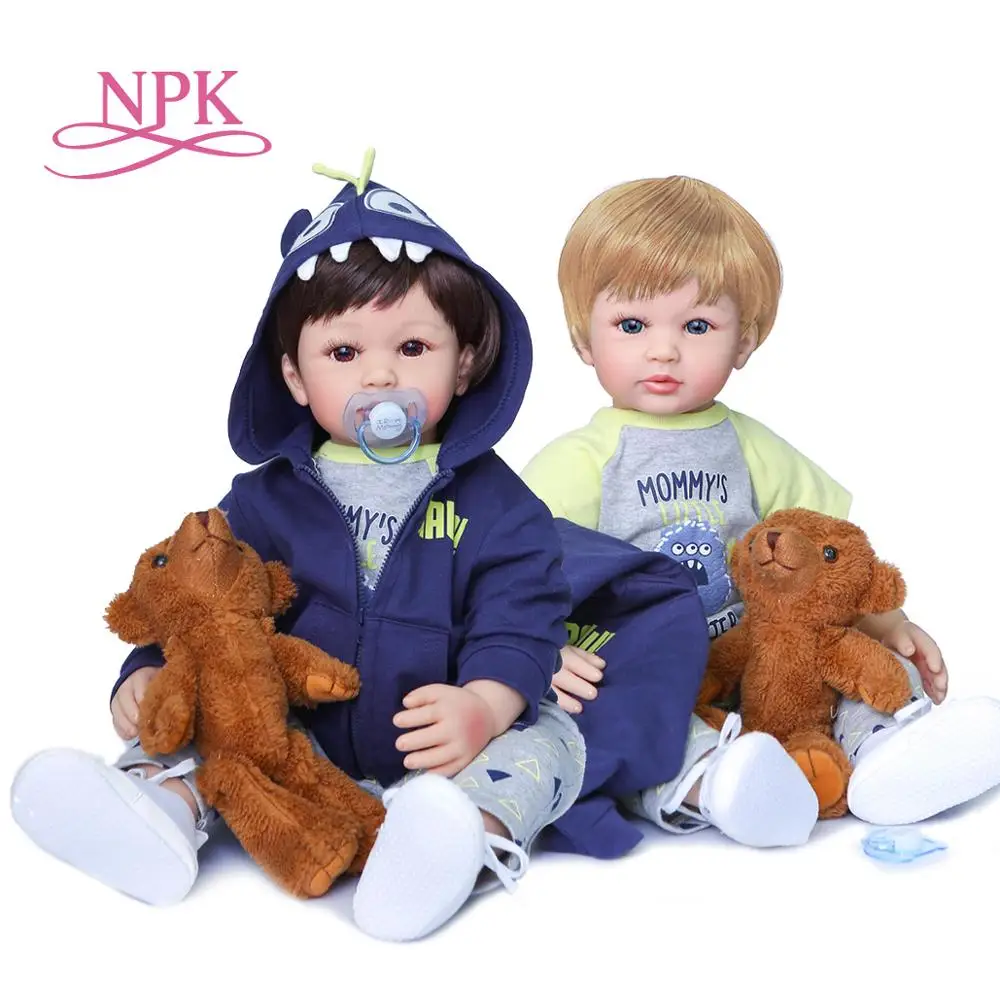 60 см NPK Реалистичная кукла bebe reborn baby Мягкая силиконовая ткань тело мальчика