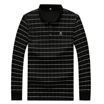 

Plus Fat plus Size Length Sleeve T Shirt Male Grid Loose Men T-shirt Trend Men's Wear Autumn Leisure Clothes