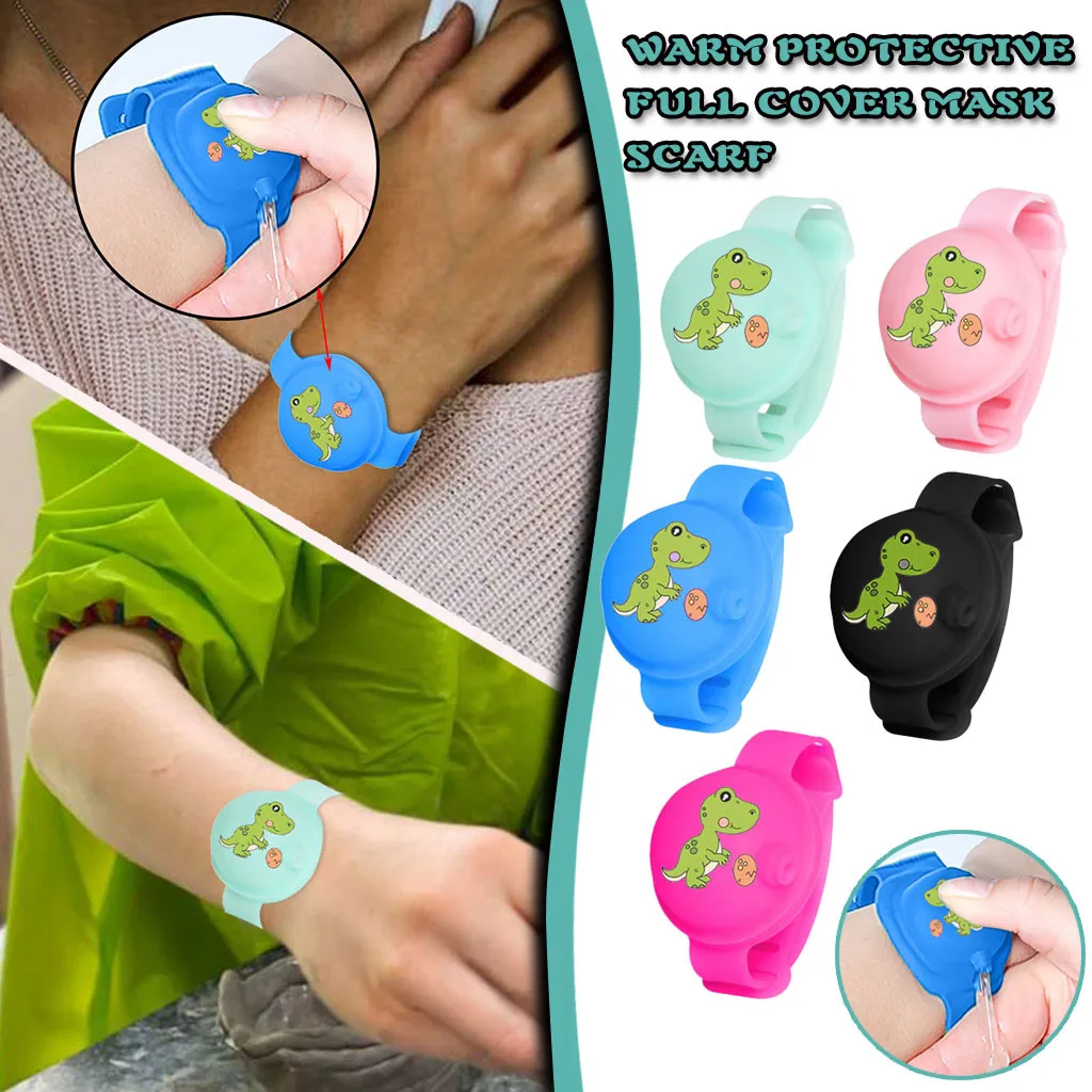 

5PCS 20ml wristbands pulsera gel hidroalcoholico Wristband Hand Dispenser Cute kawaii dinosaur mini desinfectante de manos 50