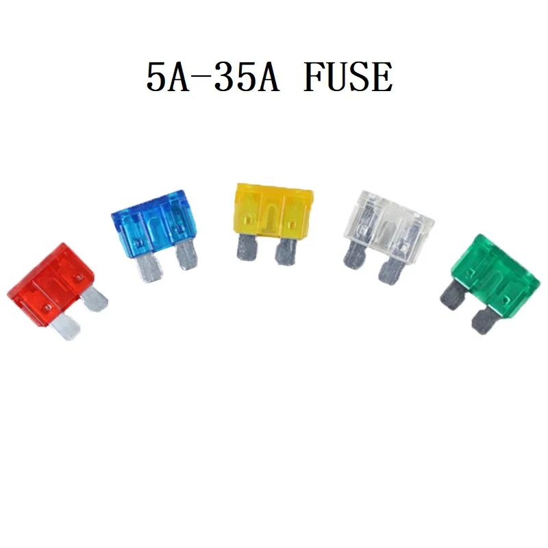100pcs Medium Fuse 5a 35a Standard Blade Car Truck Suv Motorcycle Caravan Boat Fuses Auto