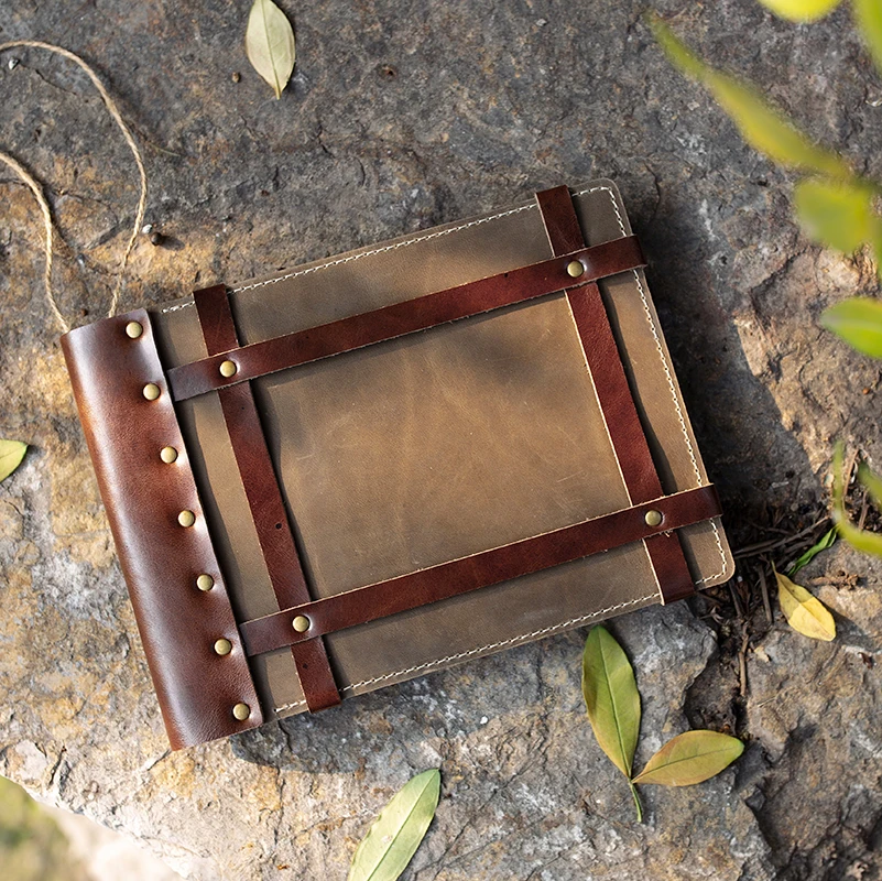 Новинка записная книжка ручной работы из кожи А5 Ретро стиль Crazy Horse Воловья кожа