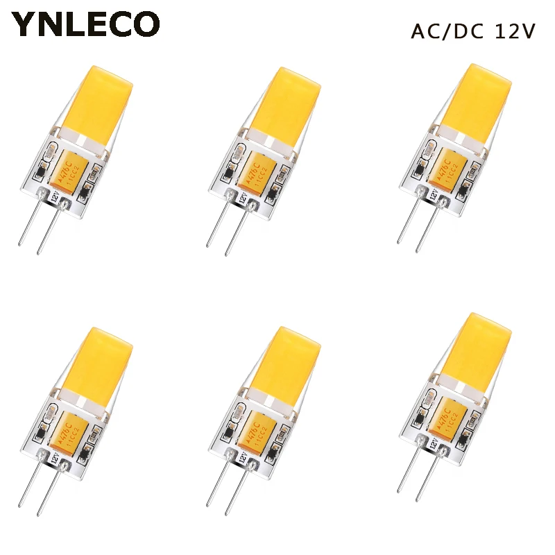 6 шт./лот G4 Светодиодная лампа 12 В AC DC 3W COB LED Light 360 Угол луча без мерцания теплый
