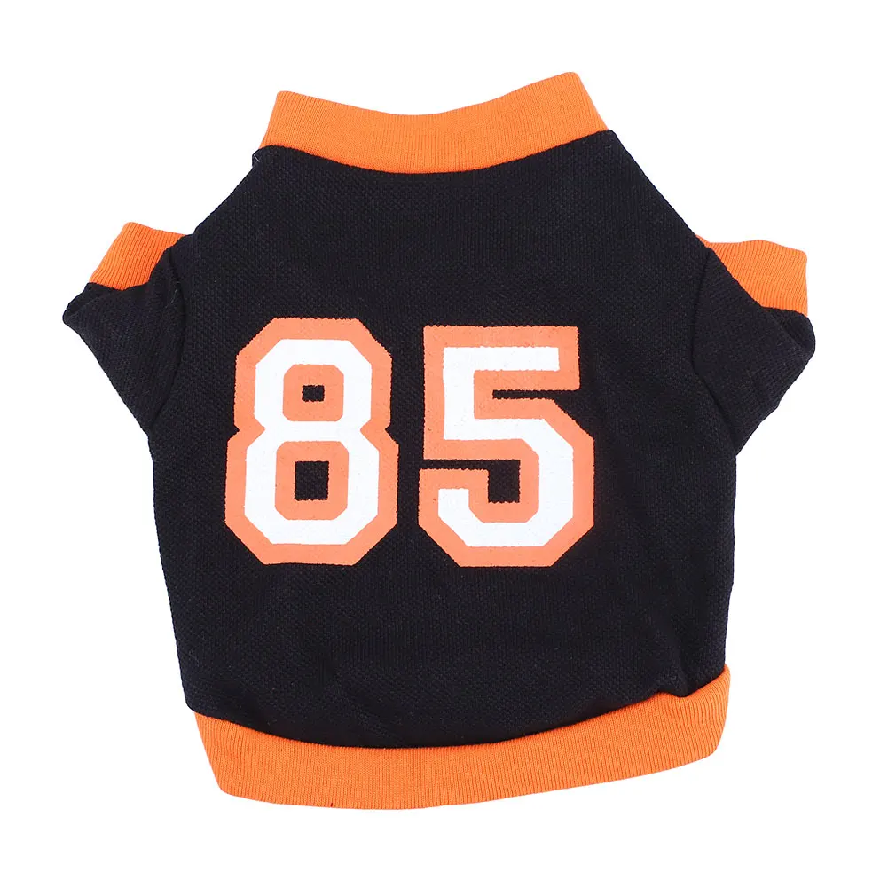 85 orange edge Одежда для домашнего питомца футболка дышащий хлопок Мода милая собака одежда жилет для пуделя одежда - Цвет: 85 orange edge