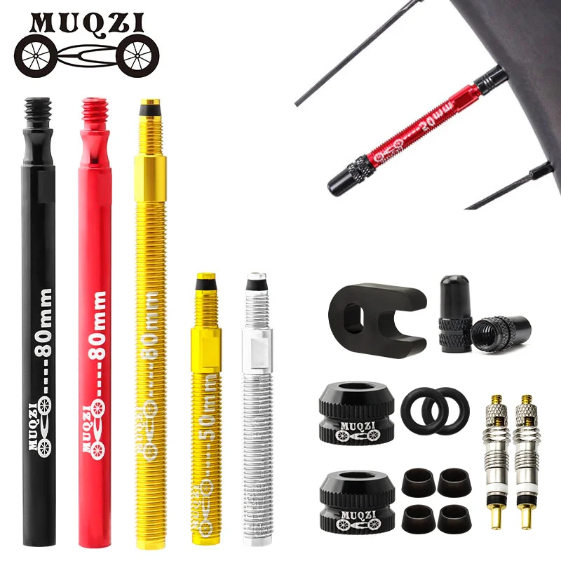 MUQZI2PCSPrestaValveExtender50mm60mm80mmBikeClincherTire