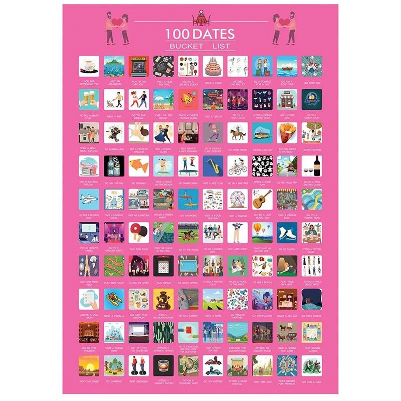 Bucket List Scratch Off Poster Top 100 Anime Poster Premium Artistic