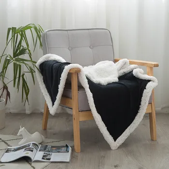 

New 150*175cm Warm Thick Office Home Blanket Towel Fleece Reversible Blanket for Bed and Couch Travel Portable Car Throw Blanket