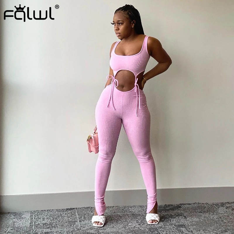FQLWL летние сексуальные комбинезоны женский комбинезон с вырезами и открытой