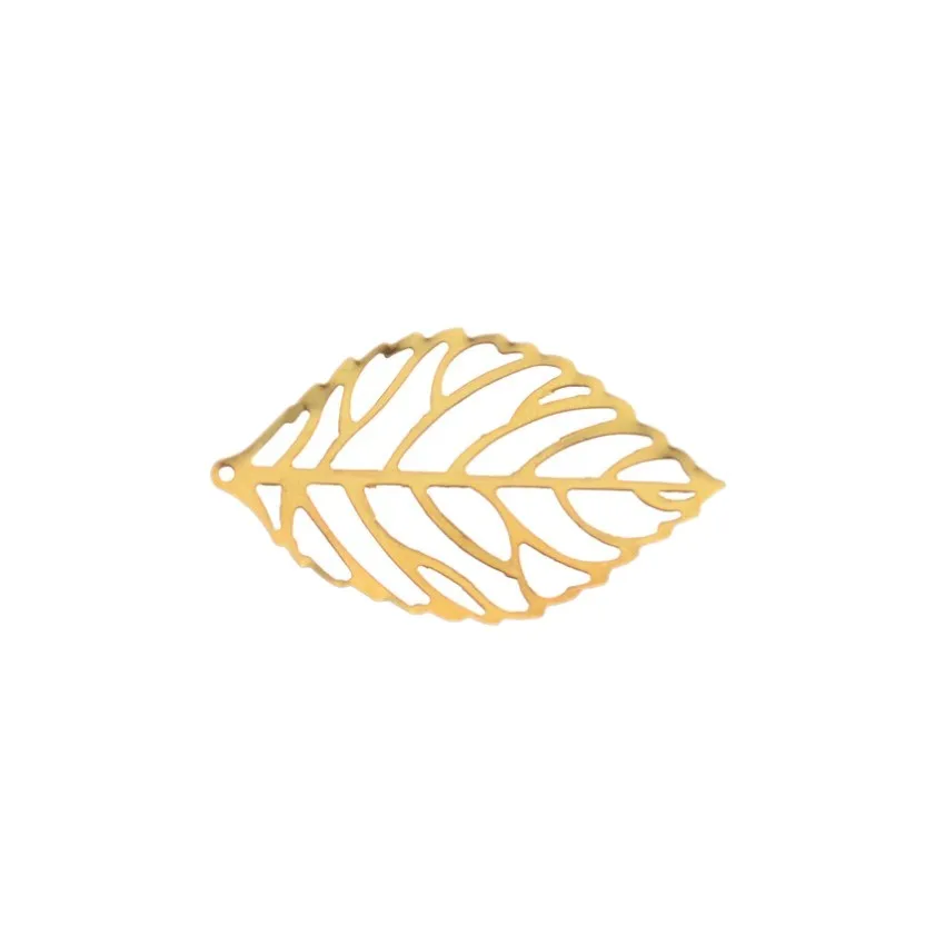 Retail 50Pcs Filigree Leaf Metal Crafts Decoration DIY Findings 4.4x2.6cm F1172
