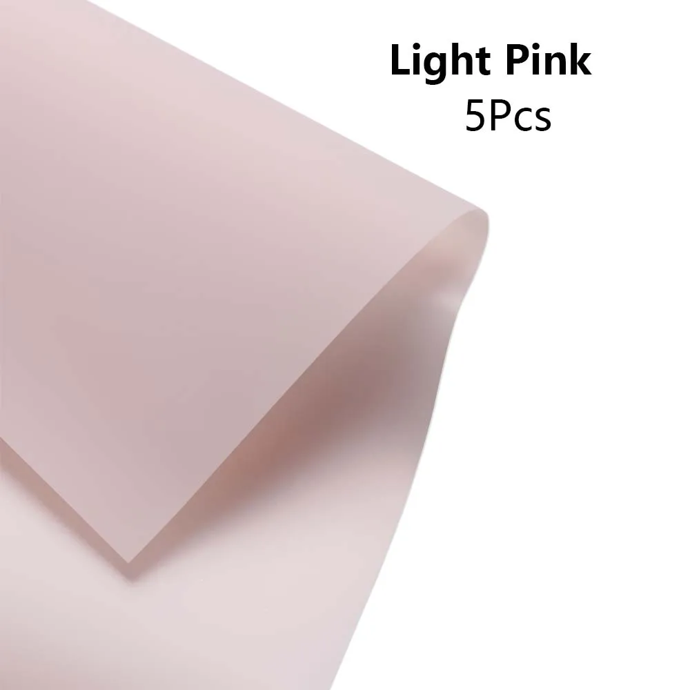 5Pcs Colorful Translucent Waterproof Paper Bouquet Wrapping Gift Packing DIY Crafts Wedding Flowers Decortion Home Decor - Цвет: light pink