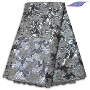 

African Lace Fabric sequins velvet Lace Fabrics High Quality net Lace Embroidery French Tulle Lace Fabric For Wedding 02