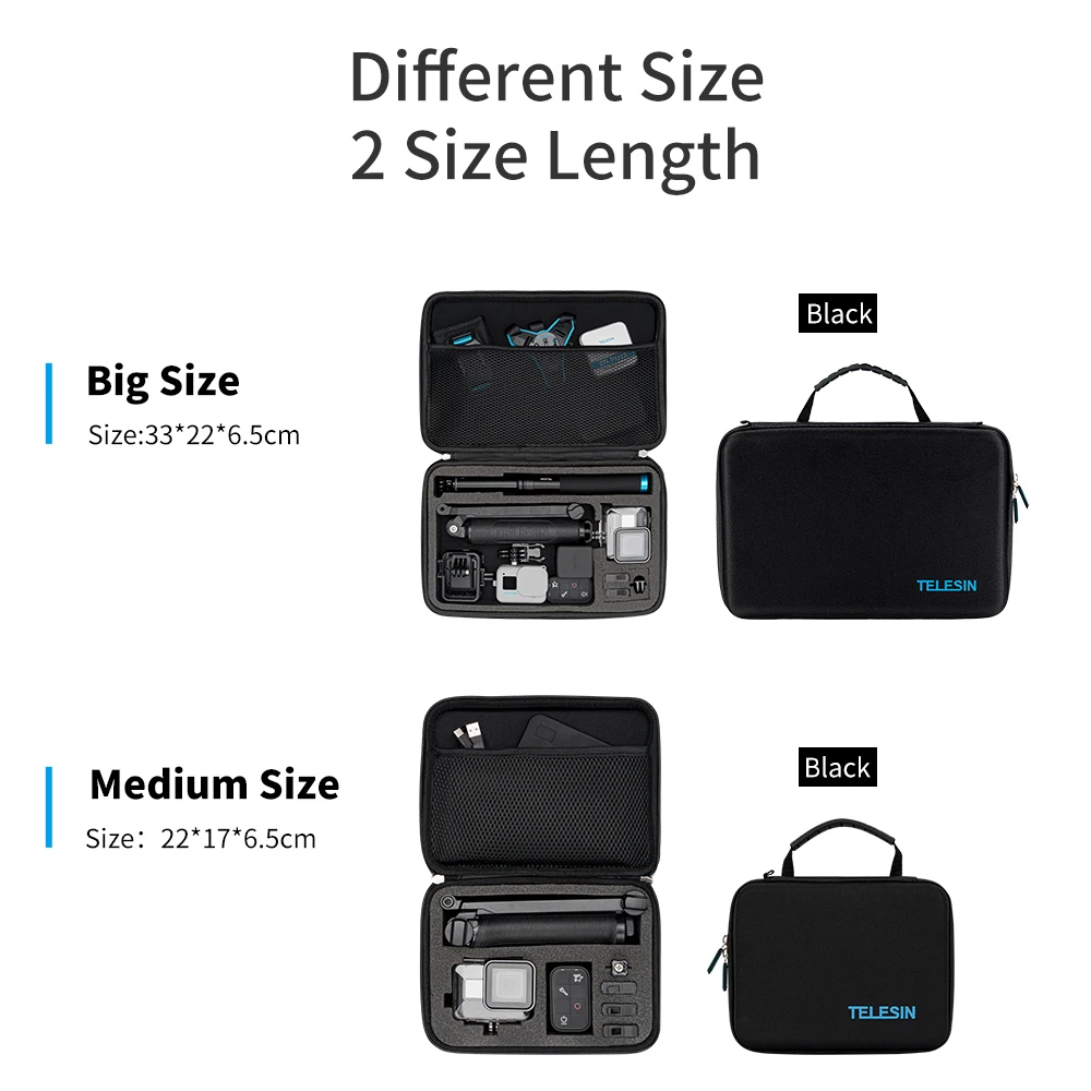 Travel Carry Case Bag For Go Pro Gopro Hero 3 3+4 5 Action Cam Camera M Size UK 