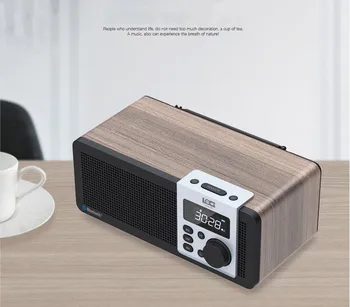 

Retro Wireless Bluetooth Speaker Multifunction Wooden Portable Home LED Screen Alarm Clock FM Radio Stereo Loudspeaker Bass