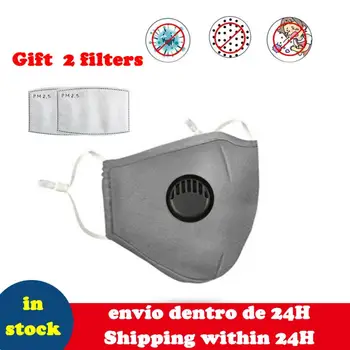 

Reusable Cotton mask with 2 filters,unisex face shield PM2.5 dust dustproof anti pollution masks breathable washable masks