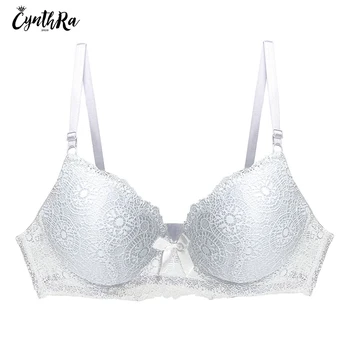 

CYNTHRA Top Sexy Plus Size French Style Gathered Lace Beauty Back Thin And Light Wireless Cotton Underwear Female Backless Bra