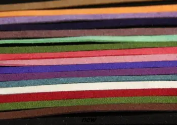

mixed color 100M 3mm x 1 5mm Flat Faux Suede Korean Velvet Leather Cord string Rope Thread Lace h4d Making Findings