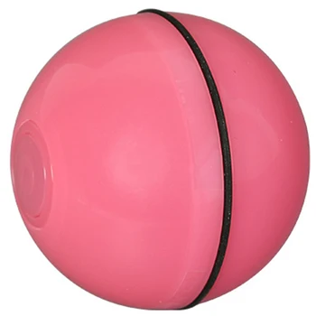

LED Flash Cat Ball Pet Dog Toys Intelligent USB Charging Funny Chewing Rolling Ball Prevent Depression Cat Dogs Toy-Pink