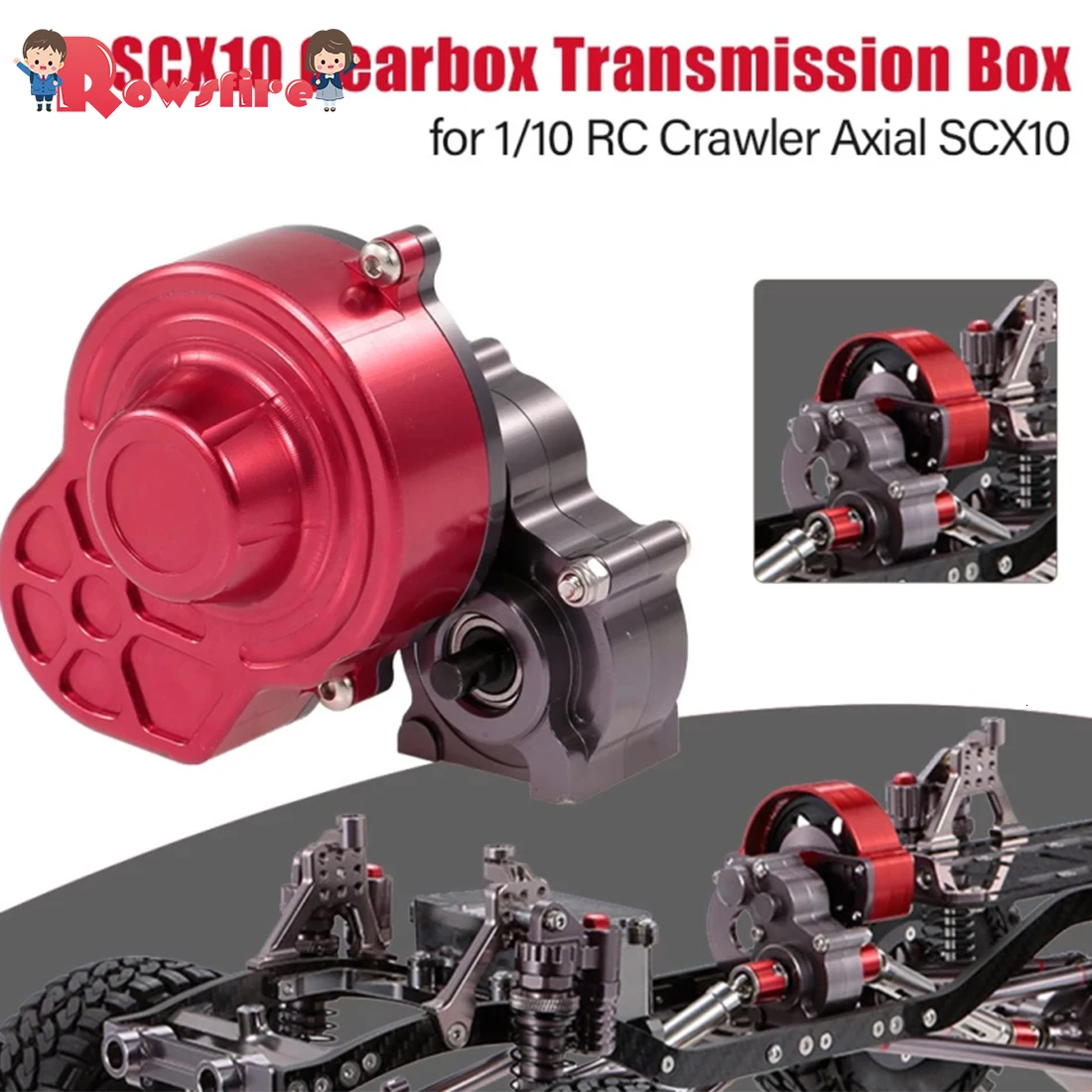 

Rowsfire Dust-proof Gearbox Transmission Box for 1/10 RC Crawler Axial SCX10 RC Car Remote Control Toys Parts & Accs