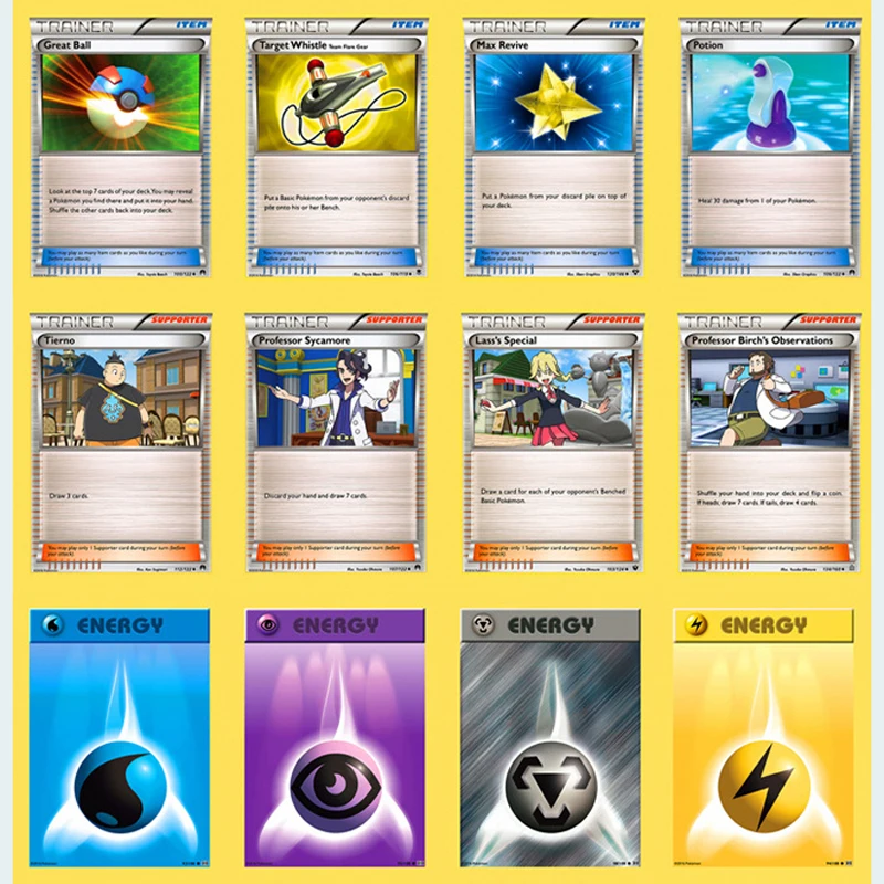 50 шт./компл. Pokemon PTCG Battle N Card 10 энергетических карт разные карточки для реквизит