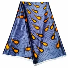 Африканский Воск шаблон эластичные атласная шёлковая ткань в нигерийском стиле яркий цветной воск узор дизайн мягкий шелк для женщин платье 5 ярдов