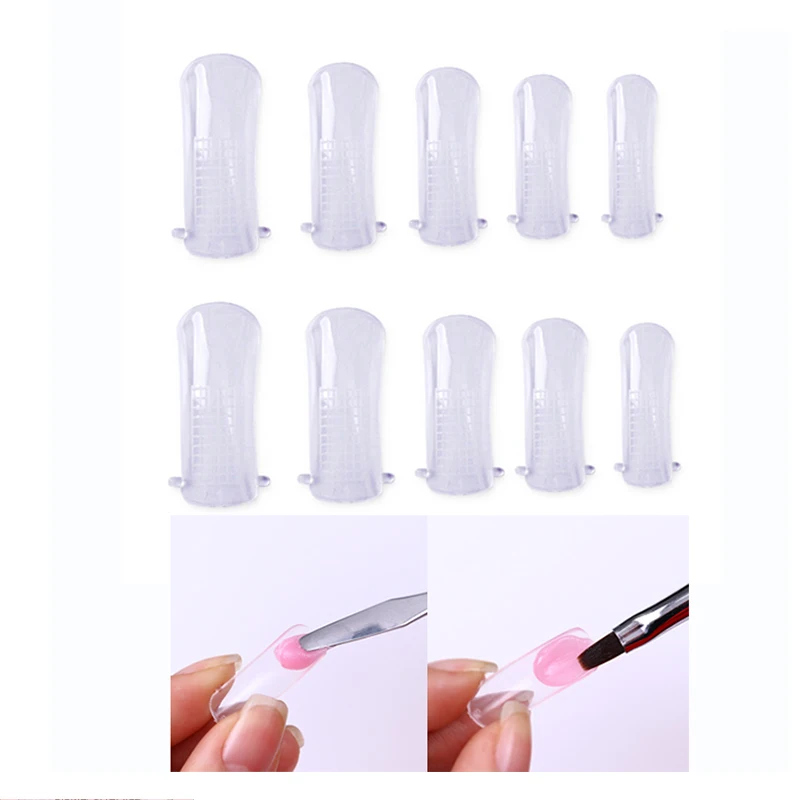 Nails Tips Finger-Extension Uv-Builder Building-Mold Decor 10 Quick 1-Bag Uv-Gel Different-Size
