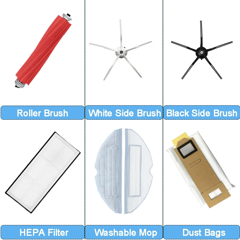 Roller Side Brush HEPA Filter Washable Mop Cloths Dust Bag For xiaomi Roborock G10 T7 T7S Plus S7 Vacuum Cleaner Accessories