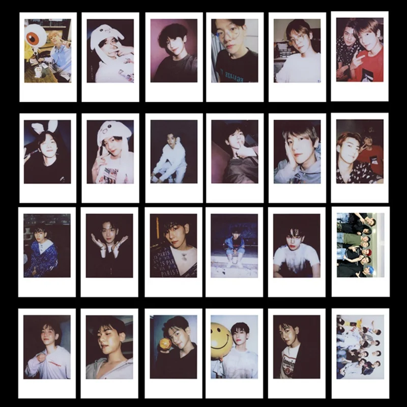 Kpop EXO Polaroid Photo Card Self Made Lomo Photocard Beakhyun CHANYEOL Sehun Photograph 10pcs afbeelding