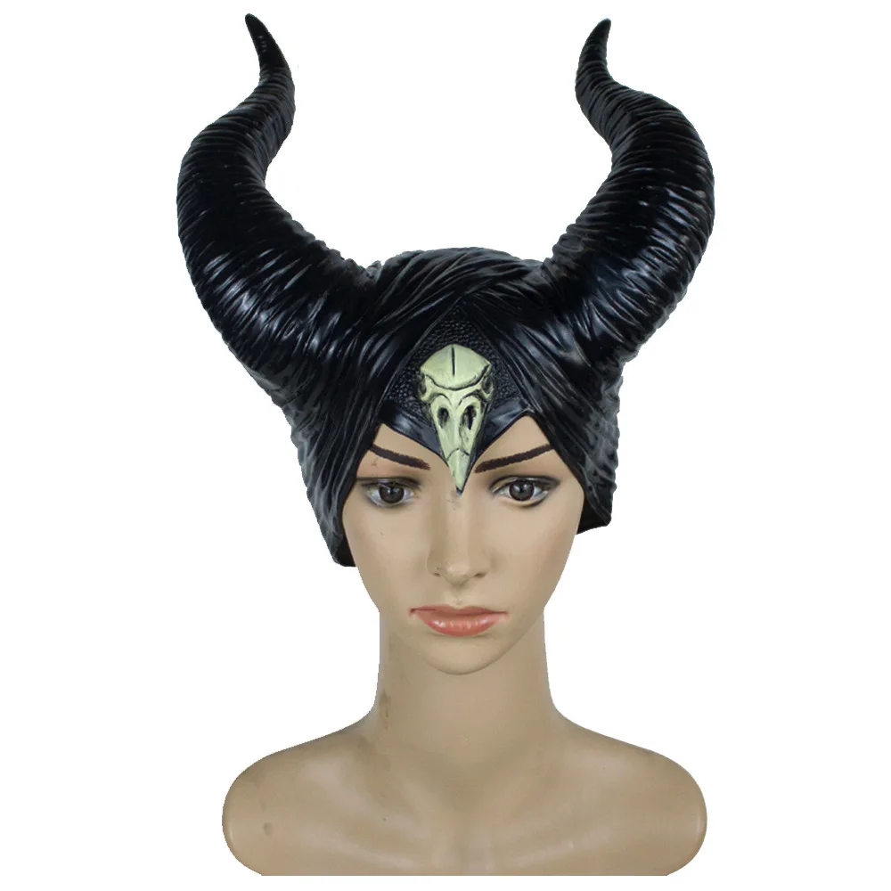 Maleficent: любовница злой ведьмы рога головной убор Маска Косплей Черная Королева головной убор взрослые Необычные Вечерние реквизит для Хэллоуина