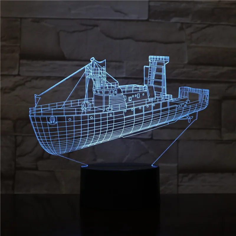 

The Ship Destroyer 3D Lamp Unique Battery Powered Cool Decor for Room Bright Base Multi-color with Remote Led Night Light Lamp