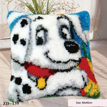 

Cute Animal Series Latch Hook Pillow Kits DIY Segment Embroidery Materials Package Coarse Wool Cross Stitch Supplies