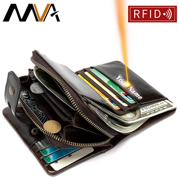

Wallet Male Small Pocket Wallet Men Zipper Genuine Leather Mens Wallets Short Purse Men Leather Wallets Vintage Card Holder 8565