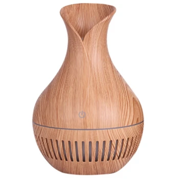 

130Ml Air Humidifier Ultrasonic Usb Electric Aroma Essential Oil Diffuser Wood Grain Mist Maker Led Light for Home Light Wood Gr