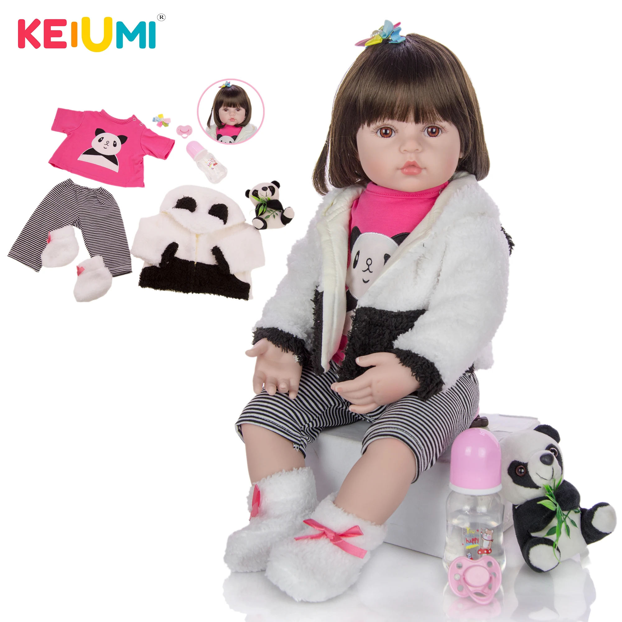 KEIUMI новый милый стиль 24 дюйма как панда принцесса новорожденный малыш кукла