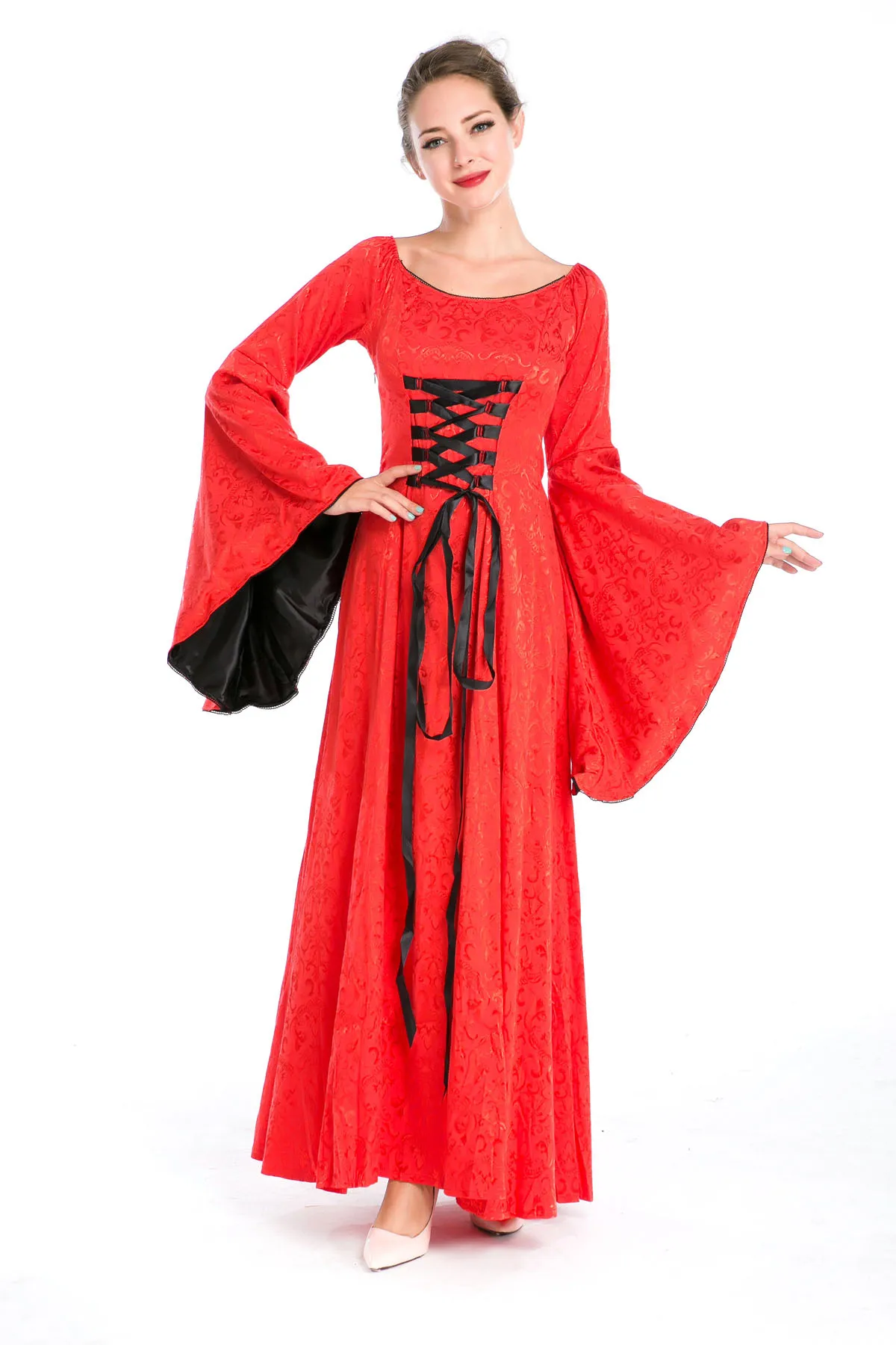 

Europe And America Red Queen Long Skirts Character Play Halloween Uniform Stage Performance Costume