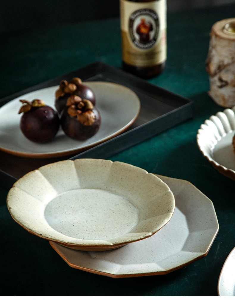 FANTERCY Японский ретро Stoneware креативное западное простое блюдо для стейков домашняя круглая Салатница блюдо для сервировки сервировочные блюда
