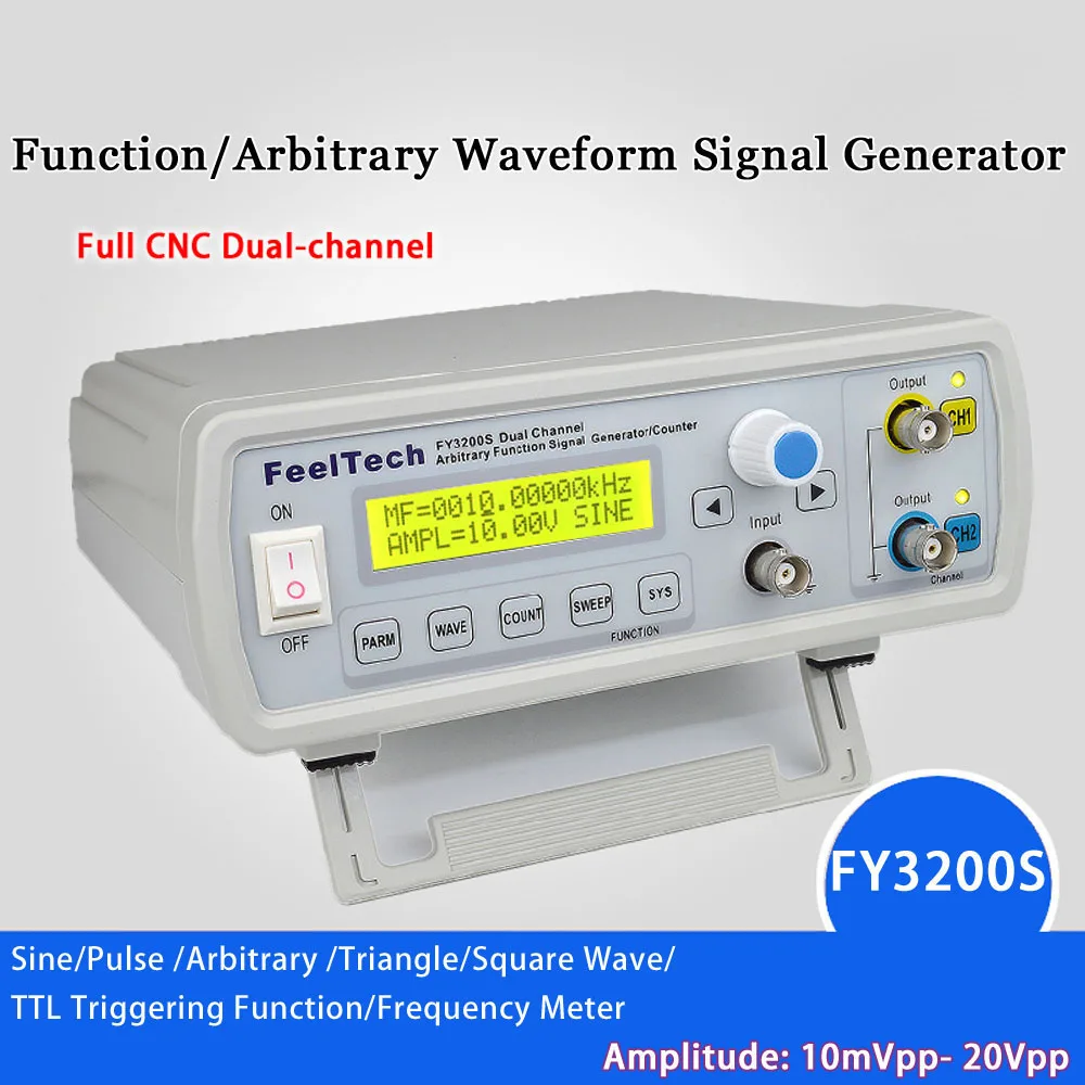 

mini Digital signal generator DDS Dual-channel Function Generator Sine Wave Arbitrary Waveform Frequency Generator 250MSa/s20MHz