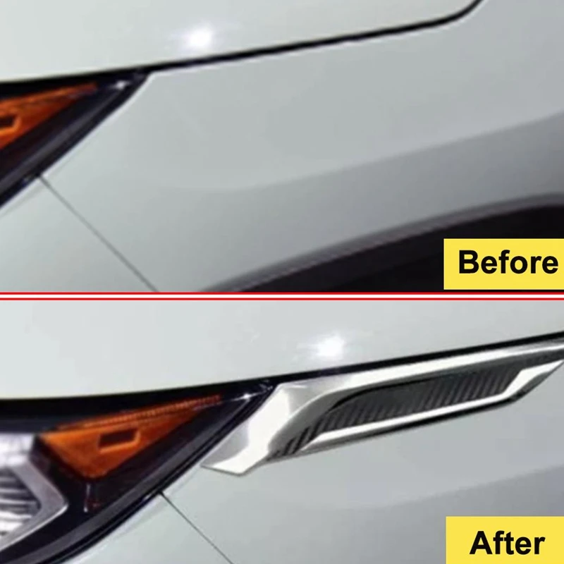 Для Toyota Rav4 Abs хром с углеродным волокном фары веки декоративный чехол автомобильные аксессуары