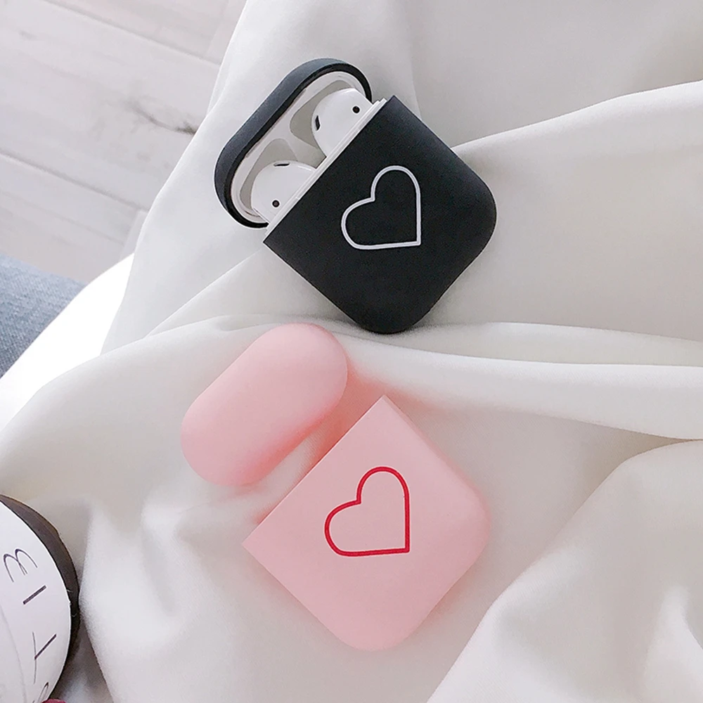 Чехол для наушников с милым сердцем для Airpods 2, Жесткий Чехол для наушников, чехол для наушников, аксессуары для Apple Air pods, зарядная коробка