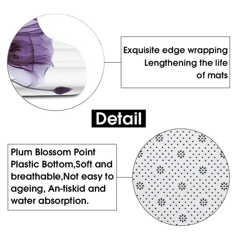 Tulips Lavender Hope Printed Waterproof Bath Shower Curtain Set Non-Slip Carpet Mat Floor Toilet Cover Home Bathroom Bathmat Rug
