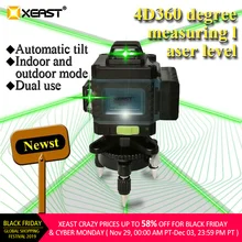 XEAST XE-12L 12 линий зеленая линия 4D самонивелирующийся 360 горизонтальный и вертикальный супер мощный лазерный уровень зеленый луч лазерный уровень