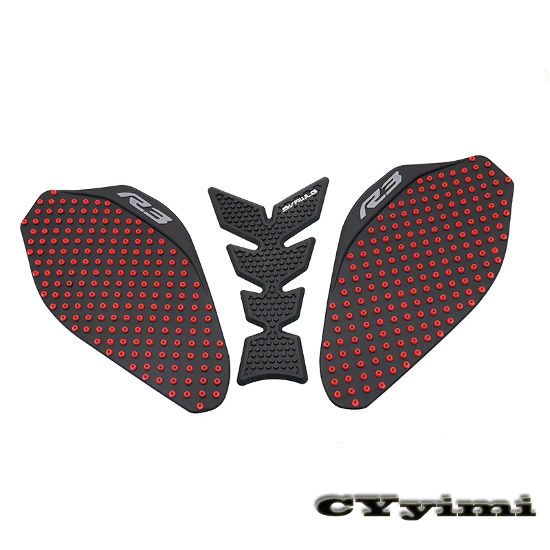 Motorrad Anti Slip Tank Pad Aufkleber Seite Gas Fisch Knochen Knie Grip Schutz Abziehbilder Für Yamaha YZF R3 YZFR3 2019 20