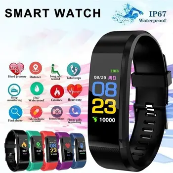 

115plus New 115Plus Smart Bracelet Color Screen Step Counter Heart Rate Waterproof Sports Smart Bracelet Gift New